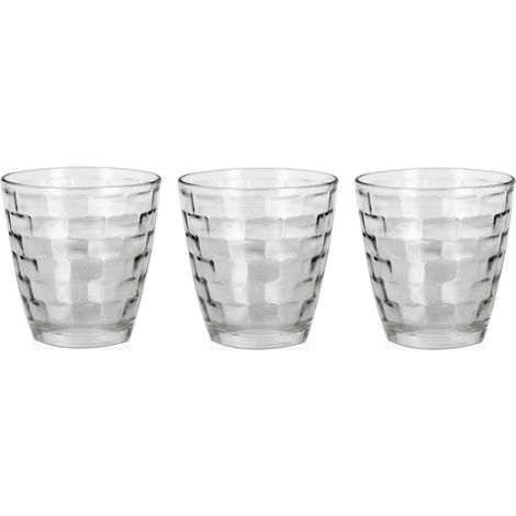 TRIS DI BICCHIERI REALIZZATI IN VETRO PER ACQUA CAPIENZA DA 256 ML