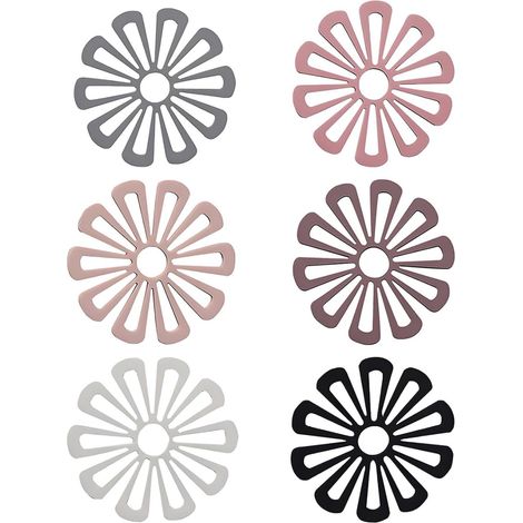 Sous-Plat Thermique - 6 Pièces - Rouge Jujube Gris Blanc Gris Rose Nude Rouge Rouille Noir - Protection Table - Lot de 6 (1/5)