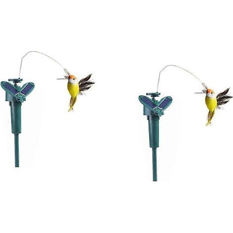 Lot de 2 oiseaux volants solaires artificiels décoratifs pour jardin ou cour. (1/5)