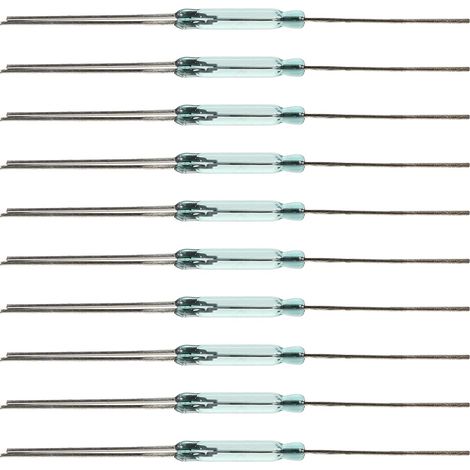 Lot de 10 Interrupteurs Magnétiques à Lames Reed, Commutateur Magnétique à 3 Broches, Fonction Normalement Ouvert et Fermé, Résistance aux Vibrations, Matériau Métal et Plastique (1/5)