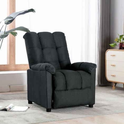 vidaXL Poltrona Reclinabile in Tessuto Grigio Scuro (1/5)