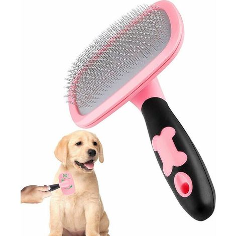 Brosse pour Chiens et Chats Toilettage Peigne pour Chien et Chat avec Poils Longs et Courts-Rose zhuoxuan (1/5)