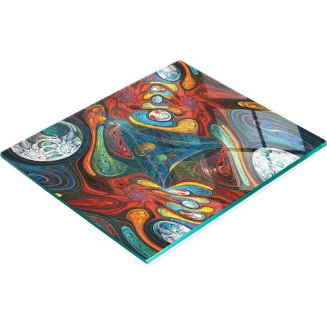 Tableau en verre élégant et résistant avec motif abstrait, 60 x 52 cm (1/5)