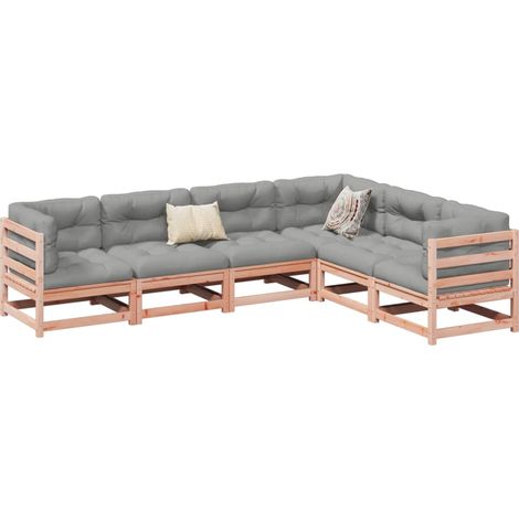 6 Piece Garden Sofa Set Solid Wood Douglas Fir vidaXL (1/5)