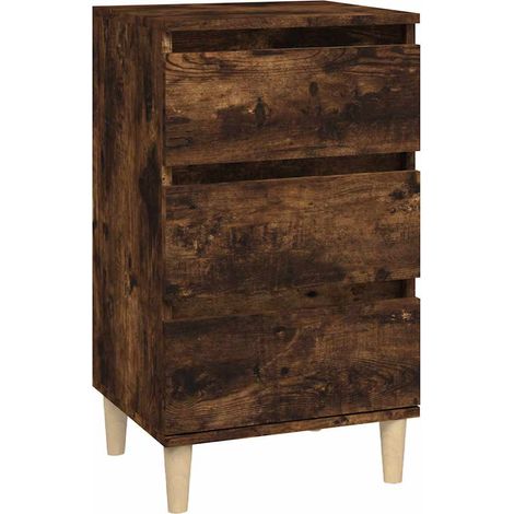 Maison Exclusive - Comodino Rovere Fumo 40x35x70 cm Legno Multistrato (1/5)