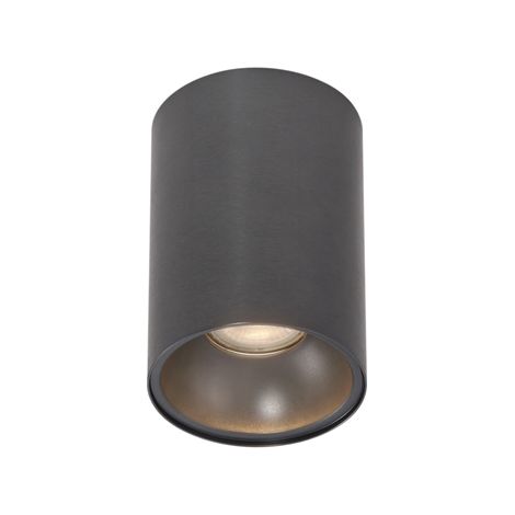 QAZQA deep - Spot plafond, plafonnier - 1 lumière - Ø 9.5 cm - Gunmetal - Moderne - éclairage intérieur - Salon I Chambre I Cuisine I Salle à manger (1/5)