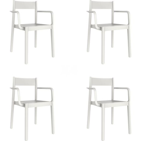 garbar DANNA Set 4 Silla Con Brazos Interior, Exterior Blanco