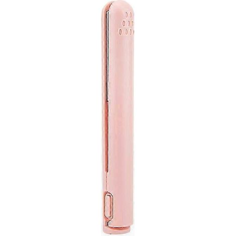 Mini styler 2 en 1, permet de boucler et de lisser les cheveux, pour un résultat digne d'un salon de coiffure. Rose. (1/5)