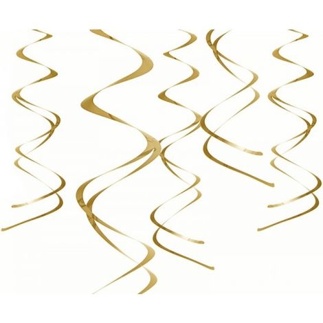 Dekorative Spiralen, Gold, 60 cm, 5 Stück. (1/3)