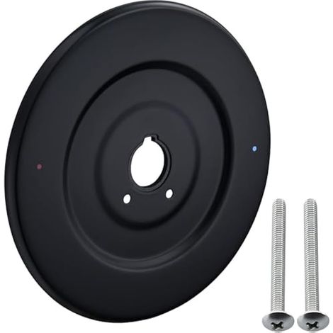 Plaque de recouvrement de poignée de douche en acier inoxydable avec 2 vis, compatible avec Moen16090Chateau Kit de garniture de robinet de baignoire et de douche (noir) (1/5)