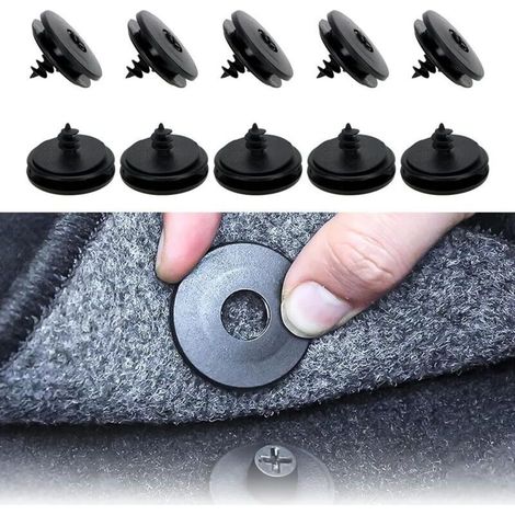 10-teiliger universeller Automattenhalter, 3-in-1-Clip zur Befestigung von Auto- und Teppichböden, geeignet für Teppiche, Druckknopf, rutschfester Fußmattenclip, Fixclips (Schwarz)