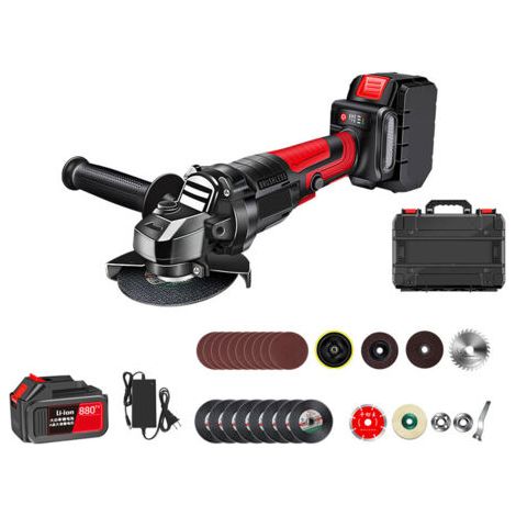 Professional Meuleuse d’angle sans fil (21 V, Ø 100 mm, Vitesse à vide tr/min : 9500, 27 accessoires moteur sans charbon,Avec boîte à outils)dengyank (1/4)