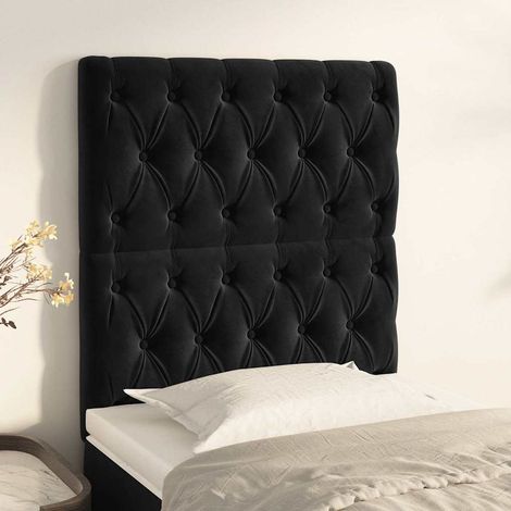 vidaXL Cabecero Terciopelo Negro 80x7x118/128 cm (1/5)