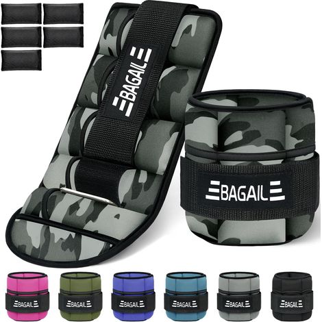 Poids de cheville réglables en 2 parties avec sac de sable amovible, sangle de poignet et sangle de cheville portable, 0,45 kg - 1,6 kg, circonférence 15-31 cm, idéal pour l'entraînement (1/5)