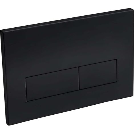 Plaque de commande WC suspendu, Compatible Geberit Sigma01,20,30, UP300 UP320, Double Chasse d'eau, Régulateur de débit, 246x164 mm Mat (noir) (1/5)