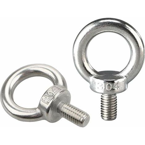 Perno de ojo de elevación con rosca macho de acero inoxidable, para construcción, bricolaje, herrajes para cubiertas, marinos, M611, 10 unidades (1/5)