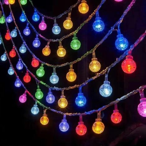 Guirlande lumineuse extérieure étanche IP67 à LED, alimentée à l'énergie solaire et munie de crochets, idéale pour le camping ou les marchés nocturnes. (1/5)