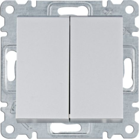 Interrupteur double pour escalier Lumina argenté WL0052
