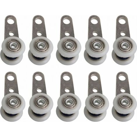 Pack of 10 rollers for French windows or sliding doors – metal and plastic – 4.5 x 1.9 cm YMYNY (1/4)