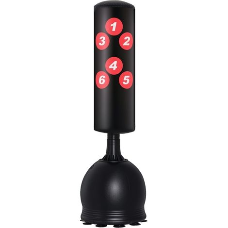 Sacco da boxe autoportante 165 cm con base a ventose, nero DESVIAE (1/5)