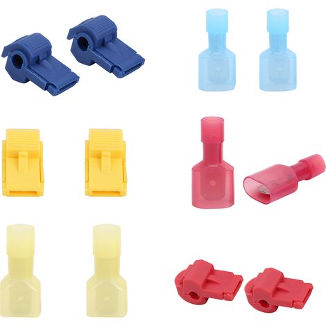 Kit de 120 cosses électriques à connexion rapide TTap, assortiment de bornes filaires (rouge/jaune/bleu) (1/5)