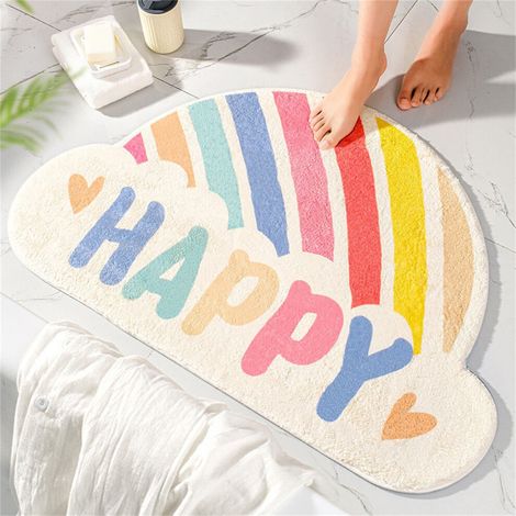 Tapis de bain semi-circulaire WJSXC, tapis absorbant et hygiénique, tapis de porte, tapis de toilette, tapis de sol à séchage rapide B