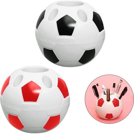 Pot à stylos football, 2 porte-stylos en plastique pour étudiants, pour la décoration de la maison, du bureau, de la salle de football, pot à stylos créatif multifonctionnel de style football (1/5)