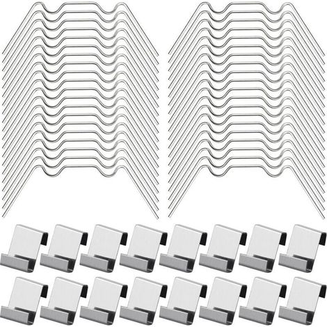 100Pcs Clips de Vitrage pour Serre Inclure 50Type W Serre Pinces en Acier Inoxydable et 50 Clips de Type Z pour Vitre de Serre
