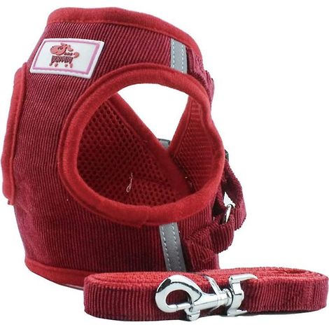 gilet Harnais Doux D'entranement Mesh Tissu Dog Vest Harnais Pour Chiot, Chats, Petits Animaux((l, Red) (1/4)