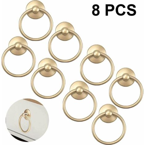 Vintage Parts Cabinet Ring Knobs Round Antique Drawer Pulls Handle For Cupboard Door Drop Dresser Single Hole (1/5)