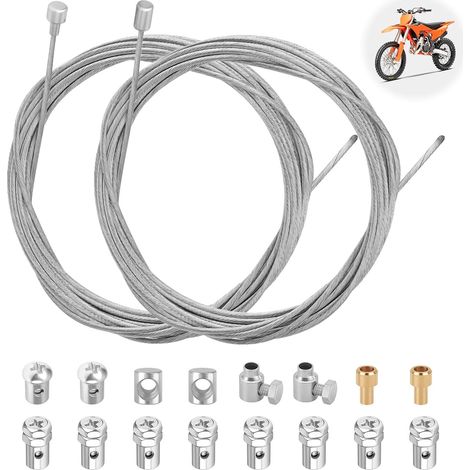 2 Pack Câble de Gaz Accélérateur 2m Universel Moto Tondeuse Câble d'Accélérateur Ø1.5mm (1/5)