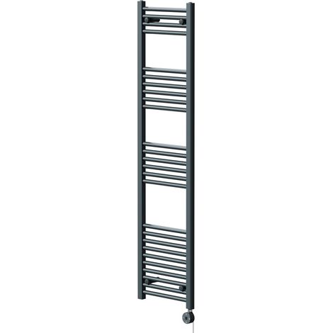 Pizarro Anthracite 1600mm x 400mm Straight Digital Thermostatic Electric Heated Towel Rail (1/5)