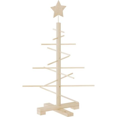 Sapin de Noël décoratif en bois, 75 cm, en pin massif (1/5)