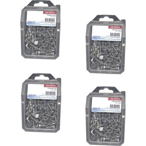 4 Coques de 20 Vis Tête Hexagonale F/Total 8 x 50 mm - DIN 933 - Inox A2 - D-Work