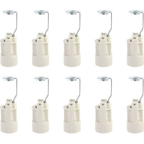 Culot pour ampoule E14 Douilles de Lampe E14 Réglables Convertisseur Douilles E14 Douille à Baïonnette Support de Lampe à Bougie pour ampoule LED 10 PCS (Blanche,70mm) (1/3)