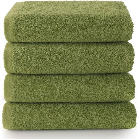 Plafonnier Cristal Serviette de Bain - Lot de 4 - Coton Peigné - Absorption Rapide - Salle de Bain - 30x50 Cm (1/4)