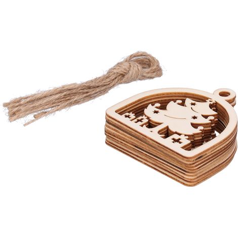 Lot de 2 ornements suspendus en buis creux, petits objets décoratifs artisanaux pour la décoration des fêtes