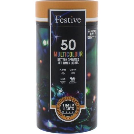 Timer string lights - Multicolour - 50 LEDs (P032197) (1/5)