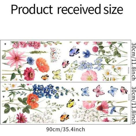 Stickers Muraux Fleur de Jardin - Motifs réalistes PVC respectueux environnement - Chambre salon décoration - Couleur aléatoire (1/5)