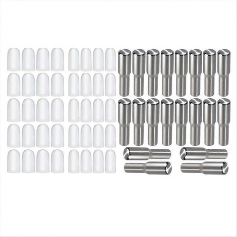 Lot de 20 supports d'étagère en acier inoxydable de 5 mm (1/4 pouce) pour placards de cuisine, goupilles et clips métalliques réglables (1/5)