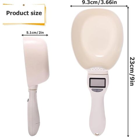 Balance de cuisine numérique avec mesure écran LCD cuillère amovible pour nourriture pour chien lait en poudre épices et aliments (1/2)