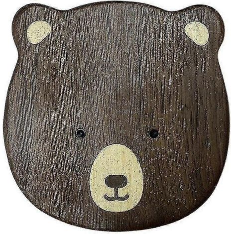 Dessous de verre ours, mignons, créatifs, style dessin animé, en bois de noyer noir japonais, dessous de plat pour la table à manger, dessous de tasse pour le thé (1/4)