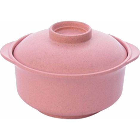 Bols de nouilles instantanées style nordique, récipient alimentaire multifonction pour étudiants, avec couvercle, rose (1/5)