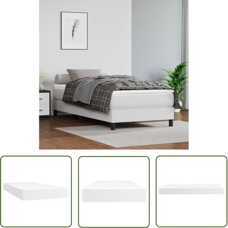 The Living Store Matelas de lit à ressorts ensachés Blanc 80x200x20cm Similicuir - Matelas - Matelas À Ressorts Ensachés - Matelas Blanc - Matelas Similicuir - Literie (1/5)