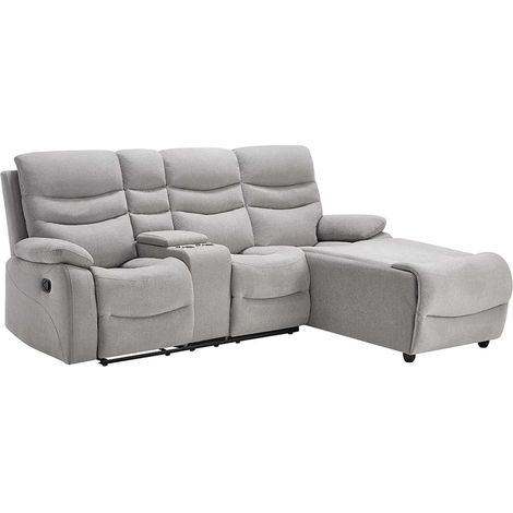 AVON CHAISE FABRIC MANUAL RECLINER SOFA (Grey) (1/5)