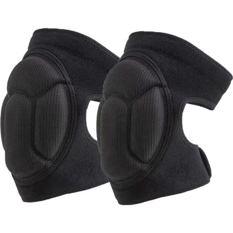 paio di ginocchiere protettive, ginocchiere da lavoro con imbottitura in schiuma da 3 cm, protezione anticollisione per ginocchia impermeabile e traspirante, per giardinaggio, jogging, lavoro, nero, t (1/4)