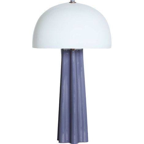 Lampe de table design moderne en fer doré et verre blanc - Doré et blanc opaque (1/3)