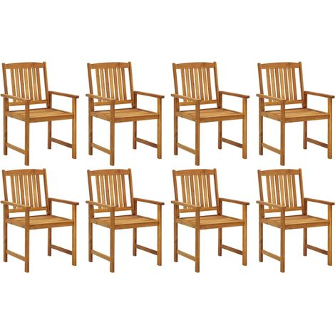 Sedie da Giardino 8 pz in Legno Massello di Acacia vidaXL
