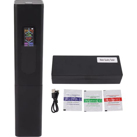 5-in-1 Wasserqualitätstester: Misst Salzgehalt, pH-Wert, Temperatur, TDS und EC mit LCD-Bildschirm (1/5)