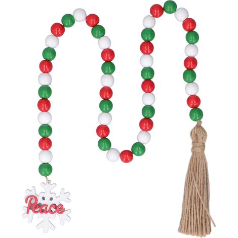 Guirlande de perles en bois colorées, matériau de qualité supérieure, couleurs vives et durables, nombreuses applications, perles décoratives (1/5)